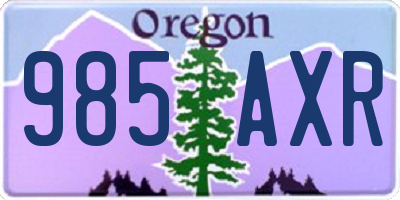 OR license plate 985AXR
