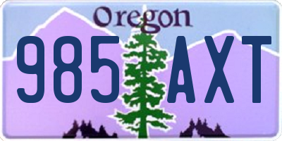 OR license plate 985AXT