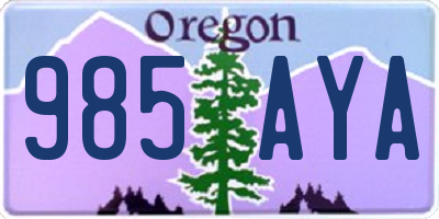 OR license plate 985AYA