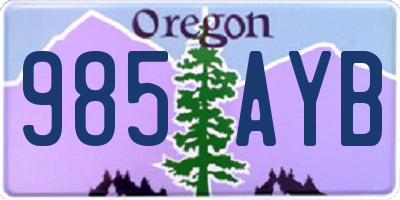 OR license plate 985AYB