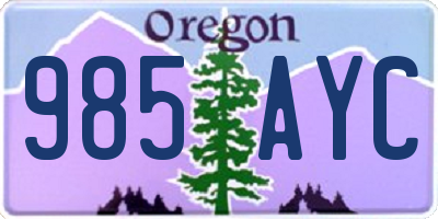 OR license plate 985AYC