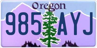OR license plate 985AYJ
