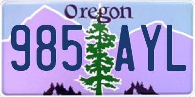 OR license plate 985AYL