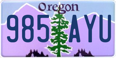 OR license plate 985AYU