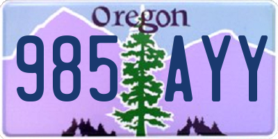 OR license plate 985AYY