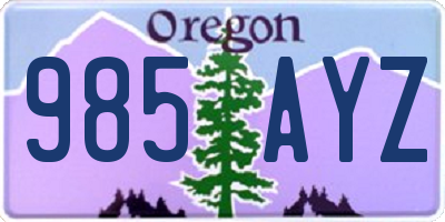 OR license plate 985AYZ