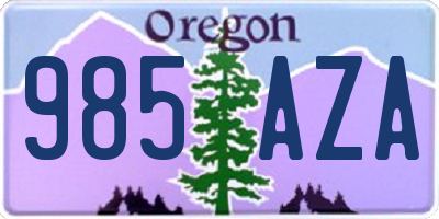 OR license plate 985AZA