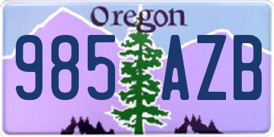 OR license plate 985AZB