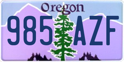 OR license plate 985AZF