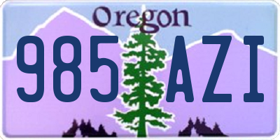OR license plate 985AZI