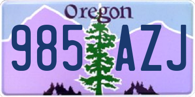 OR license plate 985AZJ