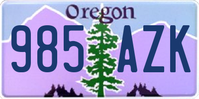 OR license plate 985AZK