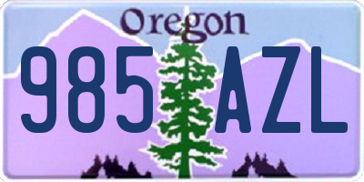 OR license plate 985AZL