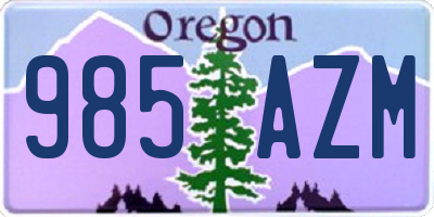 OR license plate 985AZM