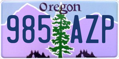 OR license plate 985AZP