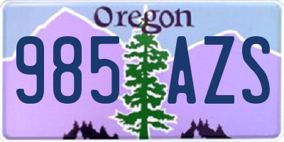 OR license plate 985AZS