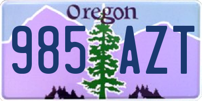 OR license plate 985AZT