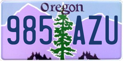 OR license plate 985AZU