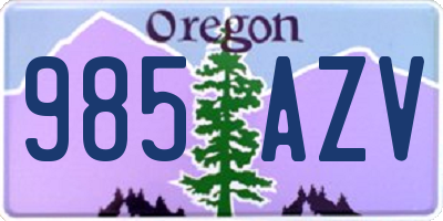 OR license plate 985AZV