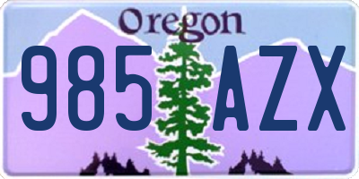 OR license plate 985AZX