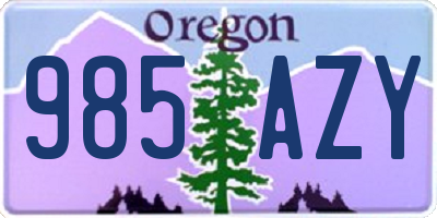 OR license plate 985AZY