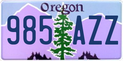 OR license plate 985AZZ