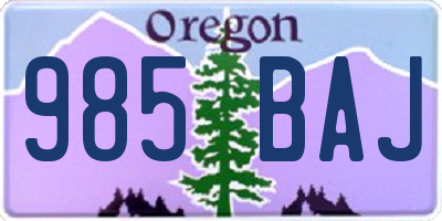 OR license plate 985BAJ