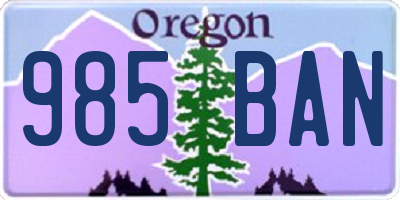 OR license plate 985BAN