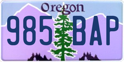 OR license plate 985BAP