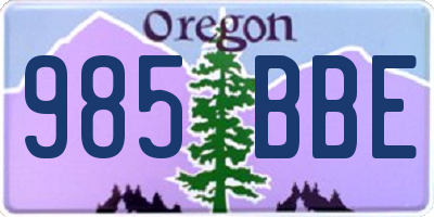 OR license plate 985BBE