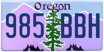 OR license plate 985BBH