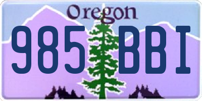 OR license plate 985BBI