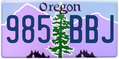 OR license plate 985BBJ