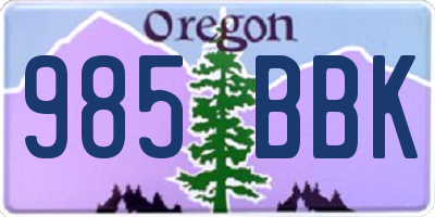 OR license plate 985BBK