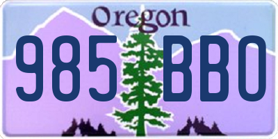 OR license plate 985BBO