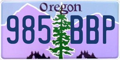 OR license plate 985BBP