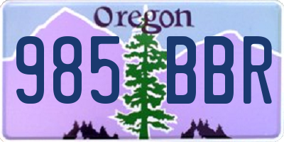 OR license plate 985BBR