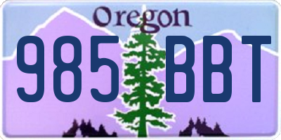OR license plate 985BBT