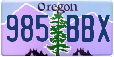 OR license plate 985BBX