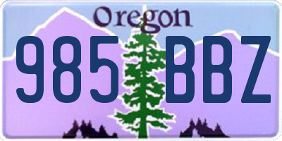 OR license plate 985BBZ