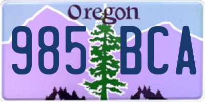 OR license plate 985BCA
