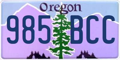 OR license plate 985BCC