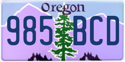 OR license plate 985BCD