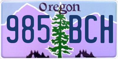 OR license plate 985BCH