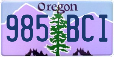 OR license plate 985BCI