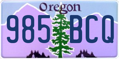 OR license plate 985BCQ