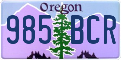 OR license plate 985BCR
