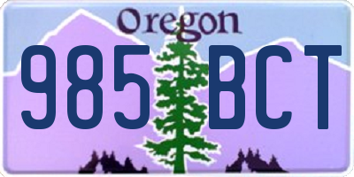 OR license plate 985BCT