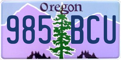 OR license plate 985BCU
