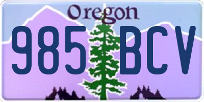 OR license plate 985BCV